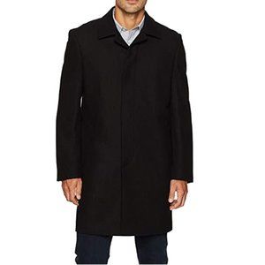 NWT Ike Behar Men's Oxford Dress Wool Jacket Overcoat Size 46R Black $180 7C026